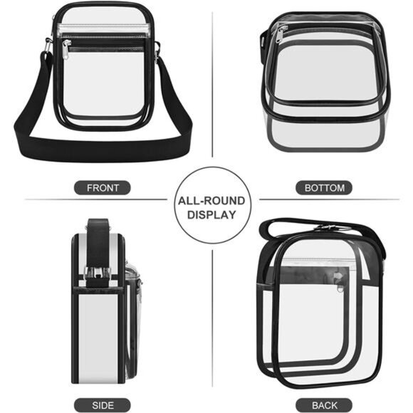 Clear Stadium-Approved Purse Transparent Crossbody Bag for Events or Concerts - Picture 5 of 7